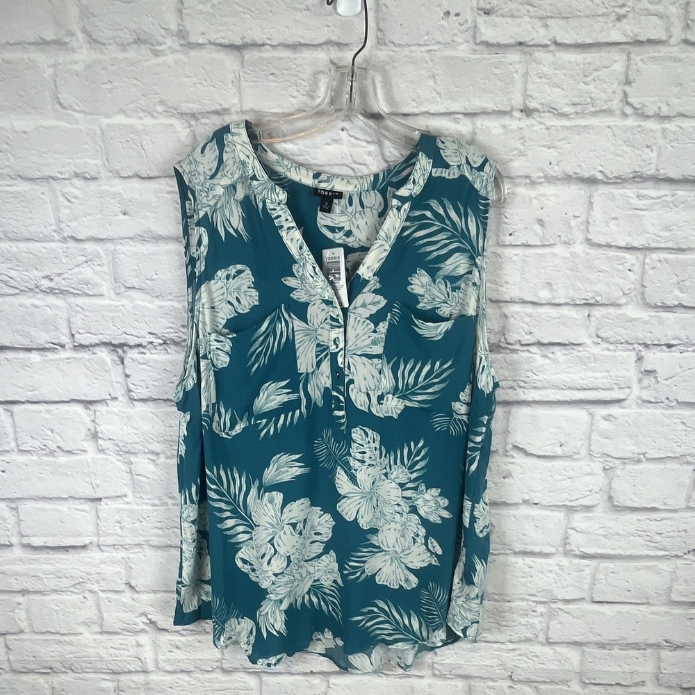 Torrid NWT Sleeveless Floral Print Lightweight Boho Beachy Blouse Size 2\2X